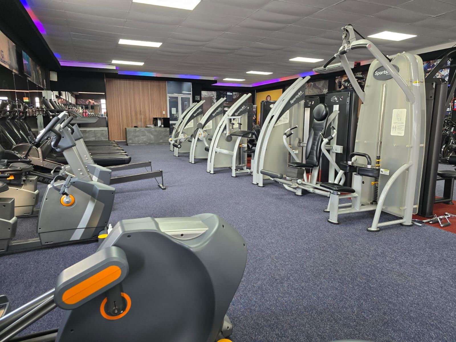 Gym interior with strength machines