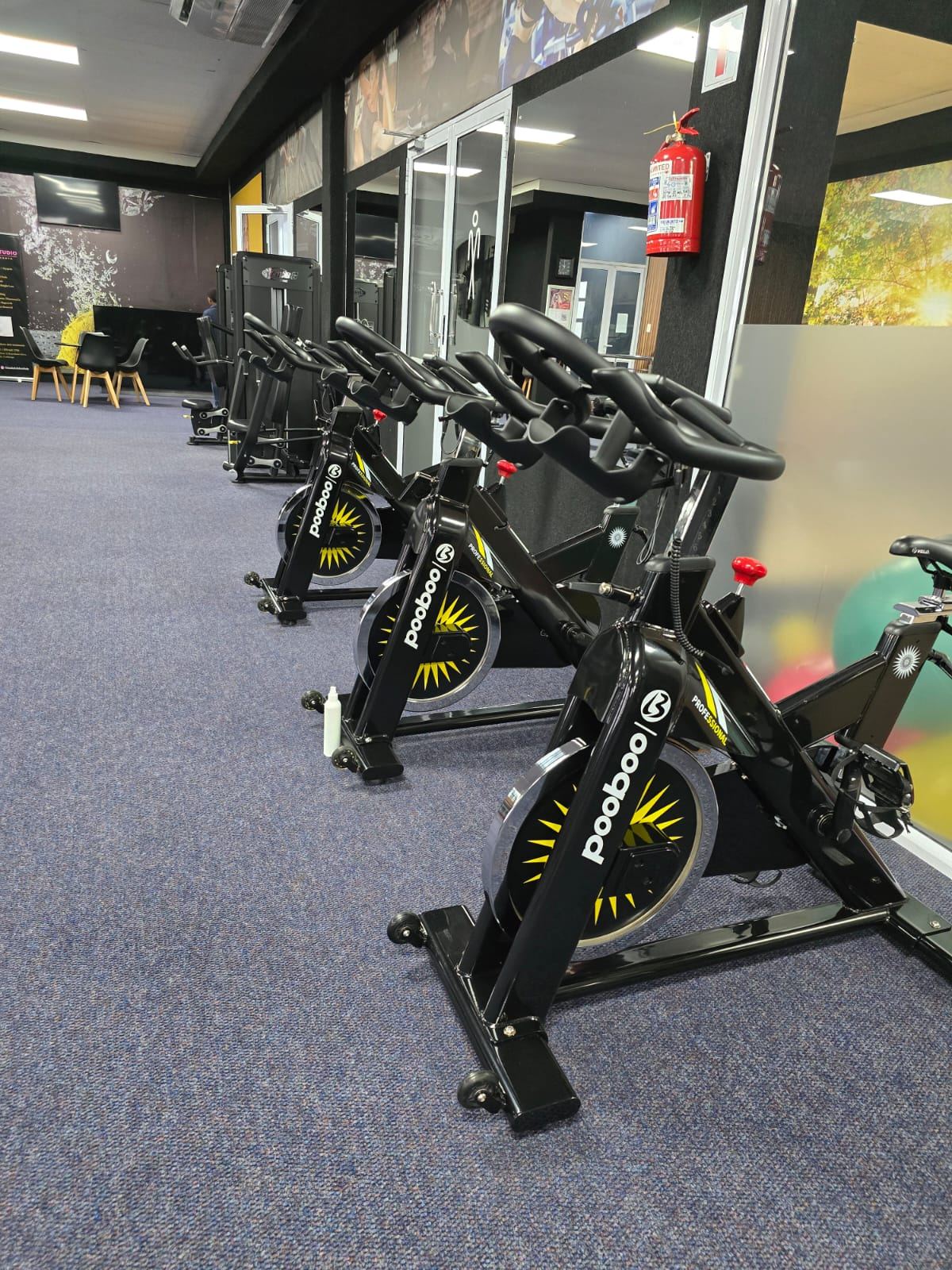 Spin bikes ready for a class