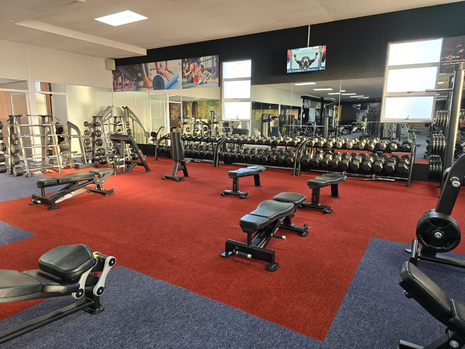 Weights area with benches